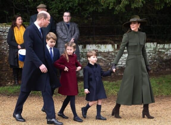 William Prince of Wales Catherine, Princess of Wales Prince George Princess Charlotte and Prince Louis attend xmas service on December 25th 2022