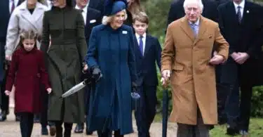 William Prince of Wales Catherine, Princess of Wales Prince George Princess Charlotte and Prince Louis attend xmas service with King Charles and Camilla on December 25th 2022