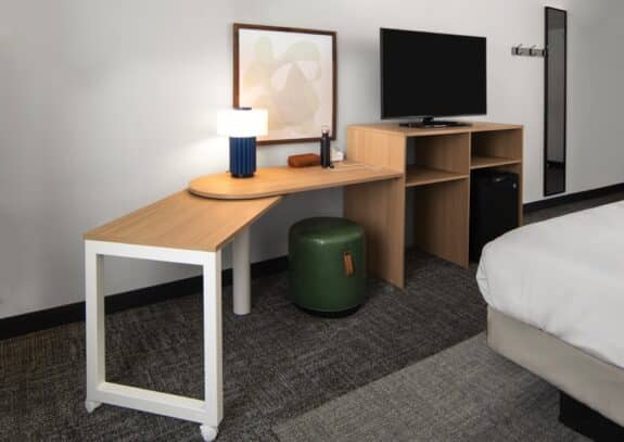 Hilton Unveils New Value Driven Brand - Spark by Hilton desk in guest room