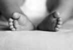 Baby feet up close