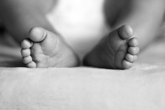 Baby feet up close