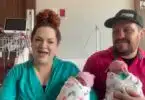 Kali Jo and Cliff Scott hold their newborn twins