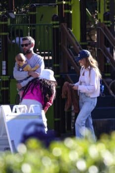 Jennifer Lawrence visits the park with husband Cooke Maroney and baby boy in Los Angeles
