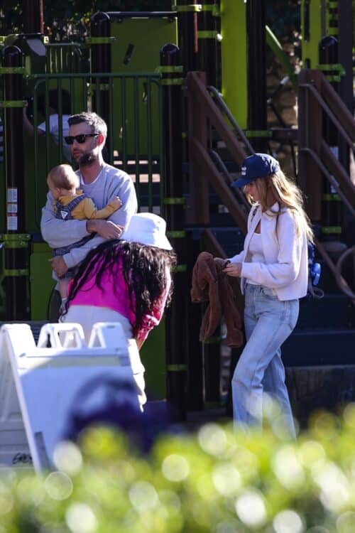 Jennifer Lawrence visits the park with husband Cooke Maroney and baby boy in Los Angeles