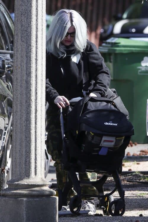 New mom Kelly Osbourne spends some quality time with baby Sid in LA