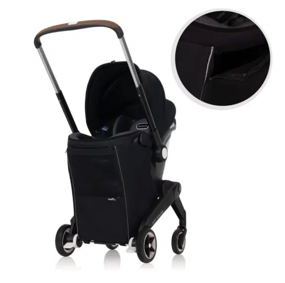 Evenflo Shyft DualRide with Carryall Storage Infant Car Seat and Stroller Combo with cover