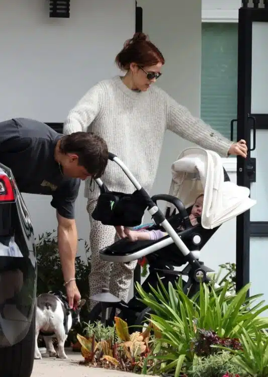 Riley Keough and Ben Smith-Petersen out for a stroll with their baby girl in LA