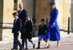 Prince William - Catherine - Kate Middleton - Prince George - Princess Charlotte - Prince Louis arrive for easter services at st georges chapel 2023