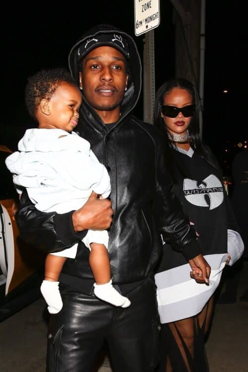 Rihanna and A$AP Rocky take the baby out to dinner at Giorgio Baldi