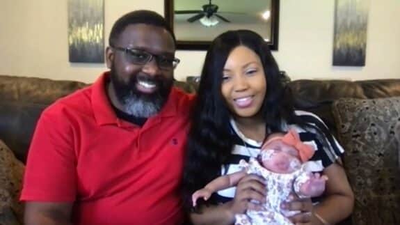 Derek and Kenyatta Coleman with baby denver