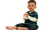 Drinking milk little boy