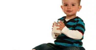 Drinking milk little boy