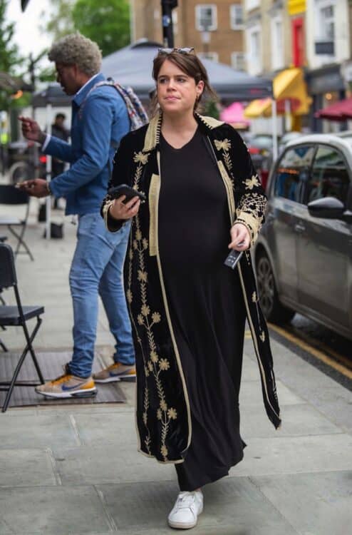 Pregnant Princess Eugenie Displays Her Growing Baby Bump in a Chic Black Dress