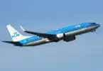 KLM plane in the air