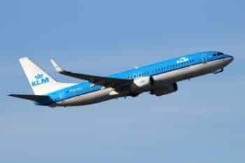 KLM plane in the air