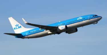 KLM plane in the air