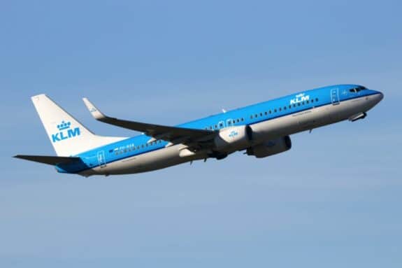 KLM plane in the air