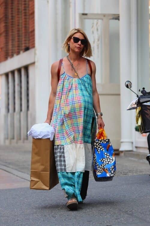 Pregnant Claire Danes is spotted after some shopping for kids clothes in Soho
