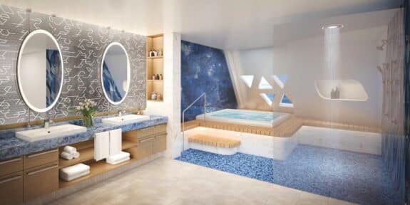 Utopia of the seas solarium suite bathroom