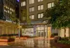 outside view of the hilton doubltree 8th avenue.