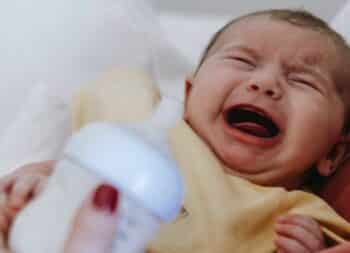 baby crying bottle