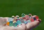 water beads in the palm of a hand