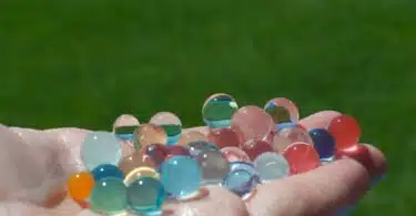 water beads in the palm of a hand