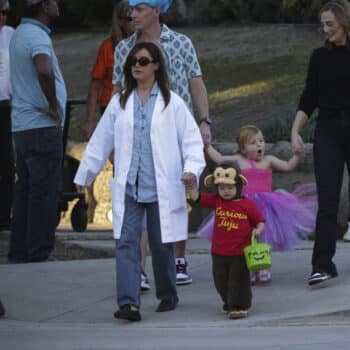 Ashley Tisdale goes trick or treating with her daughter Jupiter