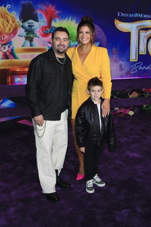 Chris Kirkpatrick and family attend the Los Angeles Special Screening Of DreamWorks Animation And Universal Pictures Trolls Band Together