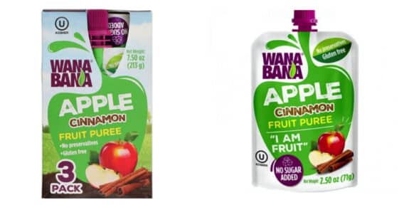 WanaBana Apple Cinnamon Fruit Puree Pouches recall