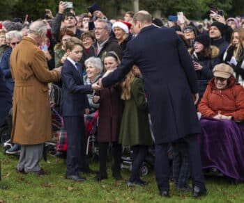 King Charles, Prince George, William, Prince of Wales, Princess Charlotte, Mia Tindall greet well wishers after Christmas 2023 service