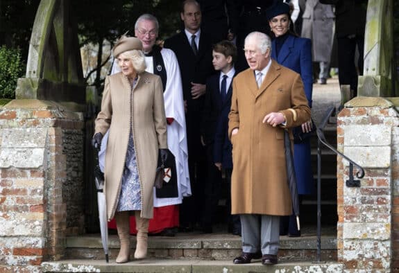 The king and queen as they exit the church