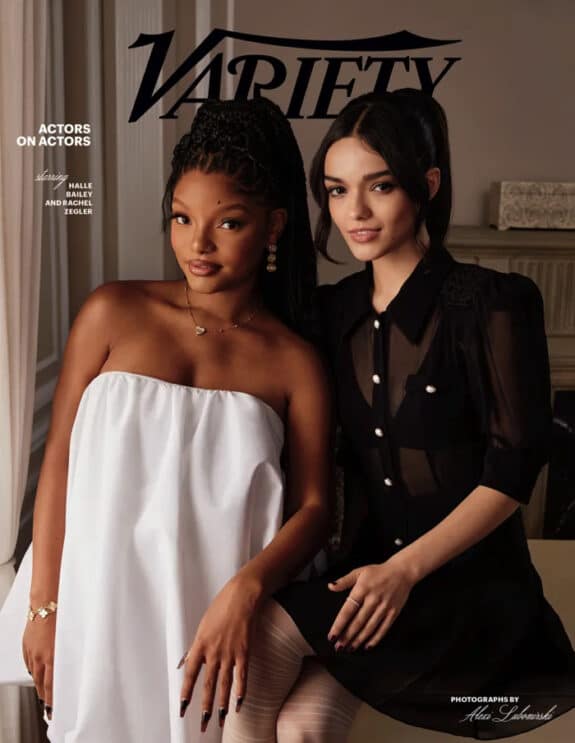 Pregnant Halle Bailey and Rachel Zegler on cover of Variety