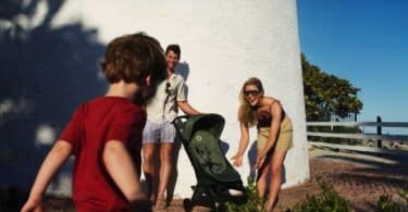 Happy family outdoors with Bugaboo Butterfly 2