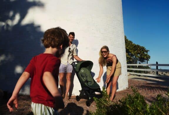 Happy family outdoors with Bugaboo Butterfly 2