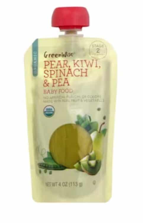 GreenWise Pear, Kiwi, Spinach & Pea Baby Food