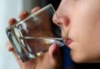 drinking pure water from glass