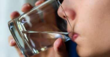 drinking pure water from glass