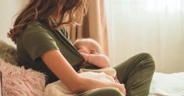 mom and breastfeeding baby