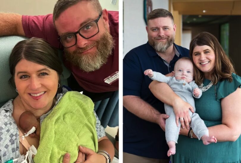 21 week baby Nash Keen with parents Mollie and Randall Keen