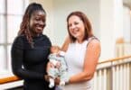 Sara Leister and Emma Dolezal with baby Olivia