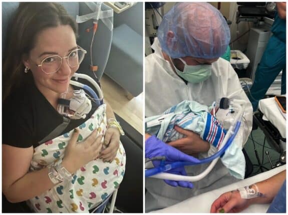 Betsy and Dan Santiso with their babies NICU