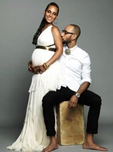 A pregnant Alicia Keys with husband Kasseem Dean(Swizz Beatz)