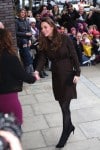 A pregnant Duchess of Cambridge, Kate Middleton, visits the Fostering Network in London