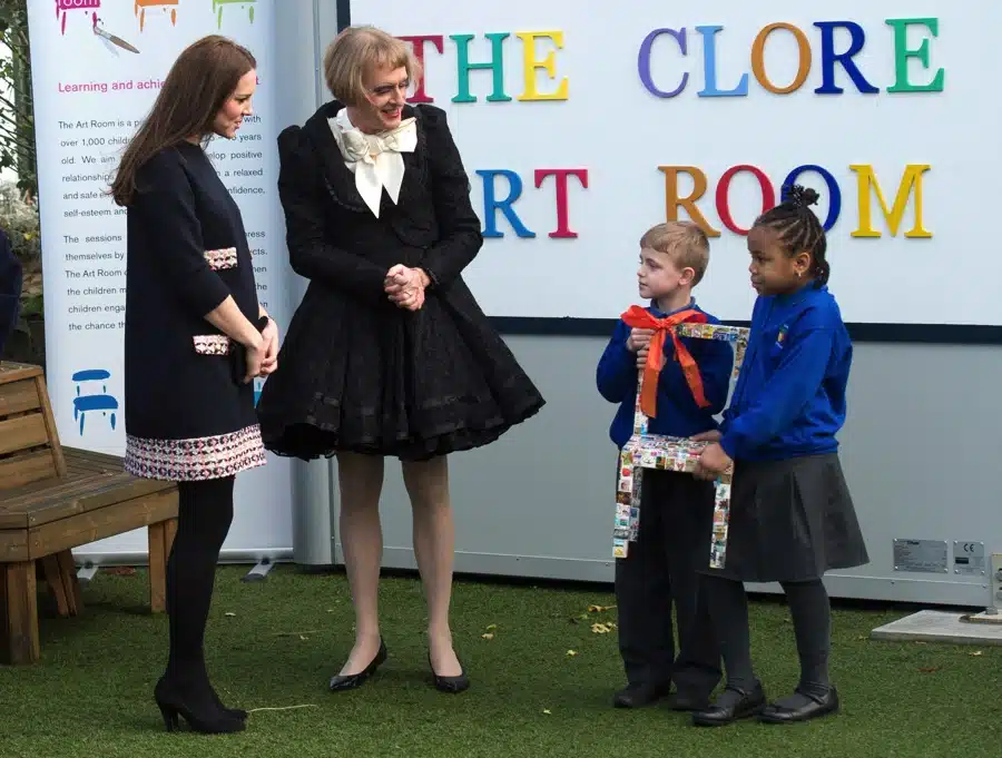 A pregnant Kate Middleton Clore Art Room Barlby Primary School