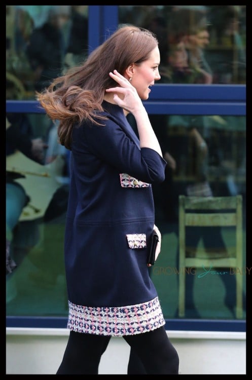 A pregnant Kate Middleton visits Barlby Primary School