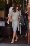 A pregnant Vanessa Lachey shows off her massive baby bump  at Via Alloro