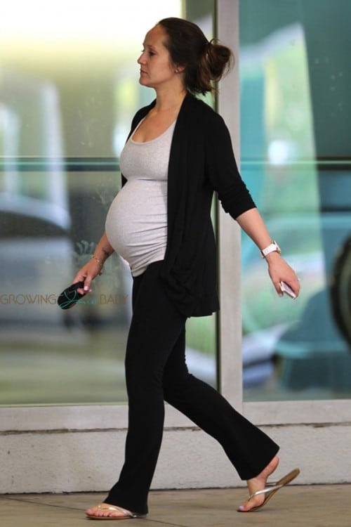 A very pregnant Ashley Hebert in Miami