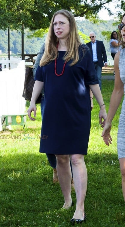 A very pregnant Chelsea Clinton speaks at Disney Junior Event NYC