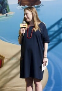 A very pregnant Chelsea Clinton speaks at Disney Junior Event in NYC